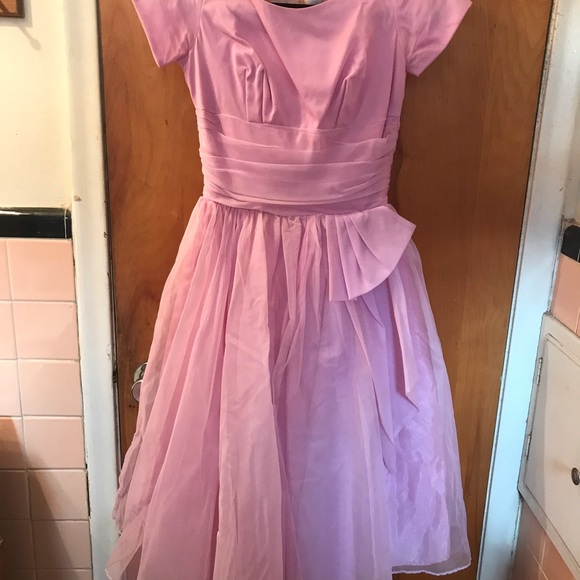 VINTAGE 50’s taffeta and chiffon prom dress party - Picture 2 of 7